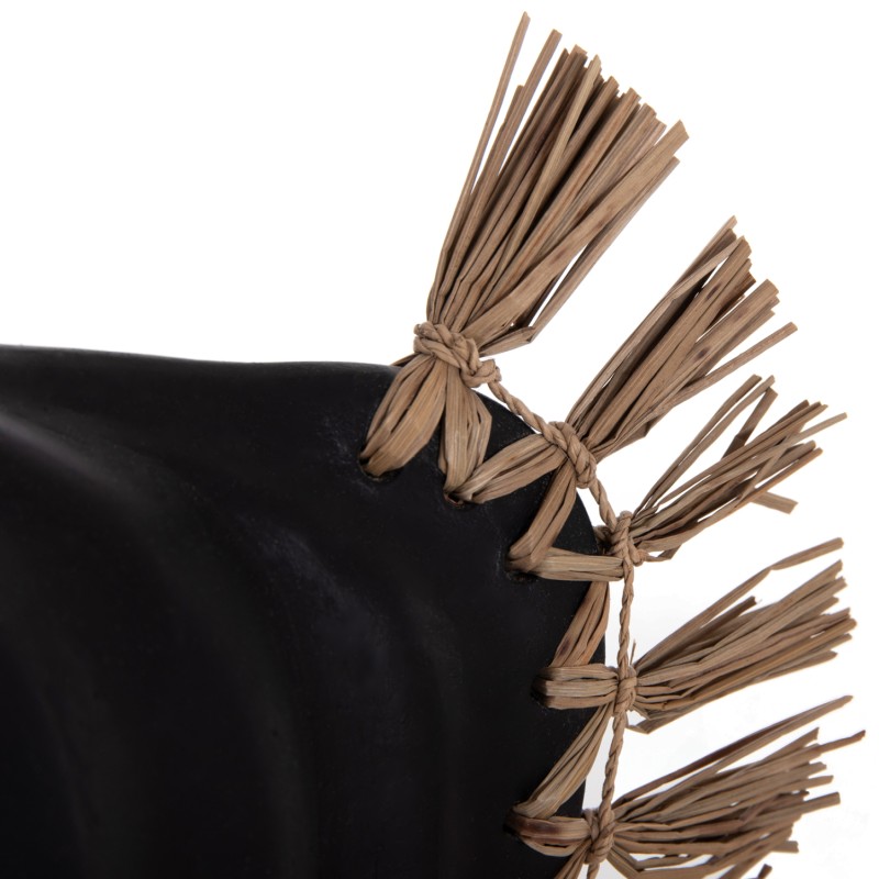 TABLE DECORATIVE VASE JEBB FK4689.01 TERRACOTA IN BLACK & GRASS--32x15x33Hcm. TABLE DECORATIVE VASE JEBB FK4689.01 TERRACOTA IN BLACK & GRASS--32x15x33Hcm.