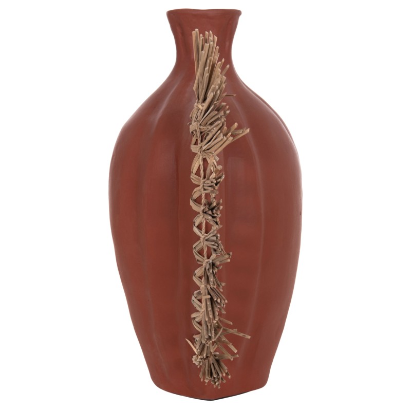 TABLE DECORATIVE VASE JEBB FK4689.08 TERRACOTA IN NATURAL & GRASS--32x15x33Hcm. TABLE DECORATIVE VASE JEBB FK4689.08 TERRACOTA IN NATURAL & GRASS--32x15x33Hcm.