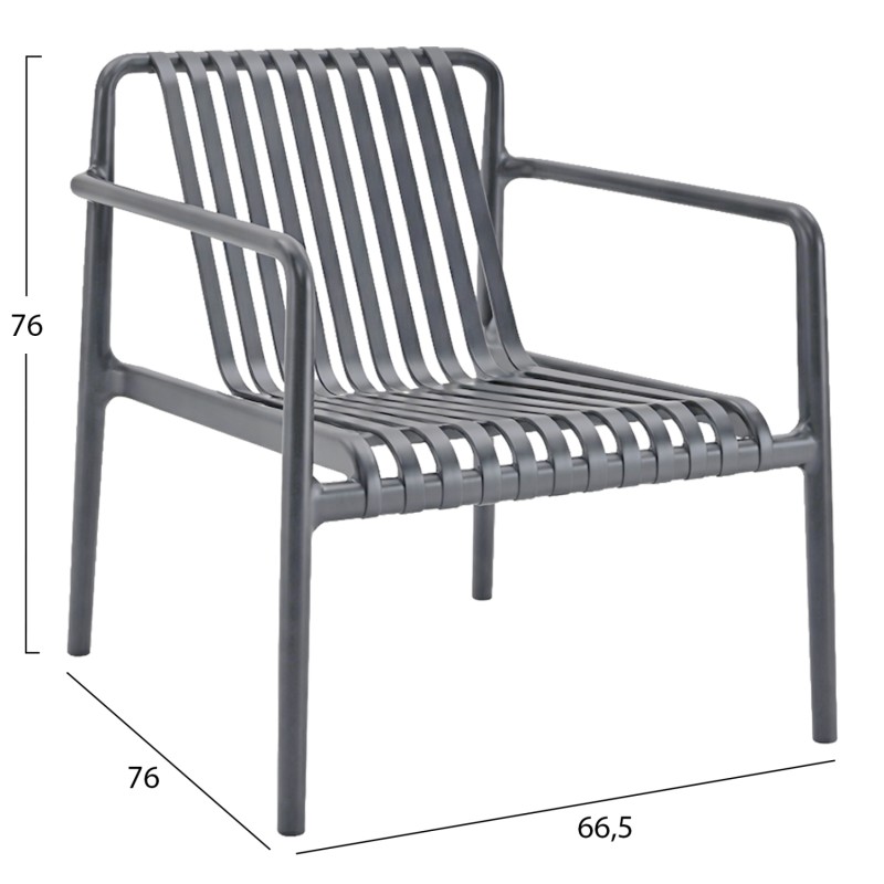 OUTDOOR LOUNGE ARMCHAIR MALEN FK6626.03 GREY POLYPROPYLENE 67x75x75Hcm OUTDOOR LOUNGE ARMCHAIR MALEN FK6626.03 GREY POLYPROPYLENE 67x75x75Hcm