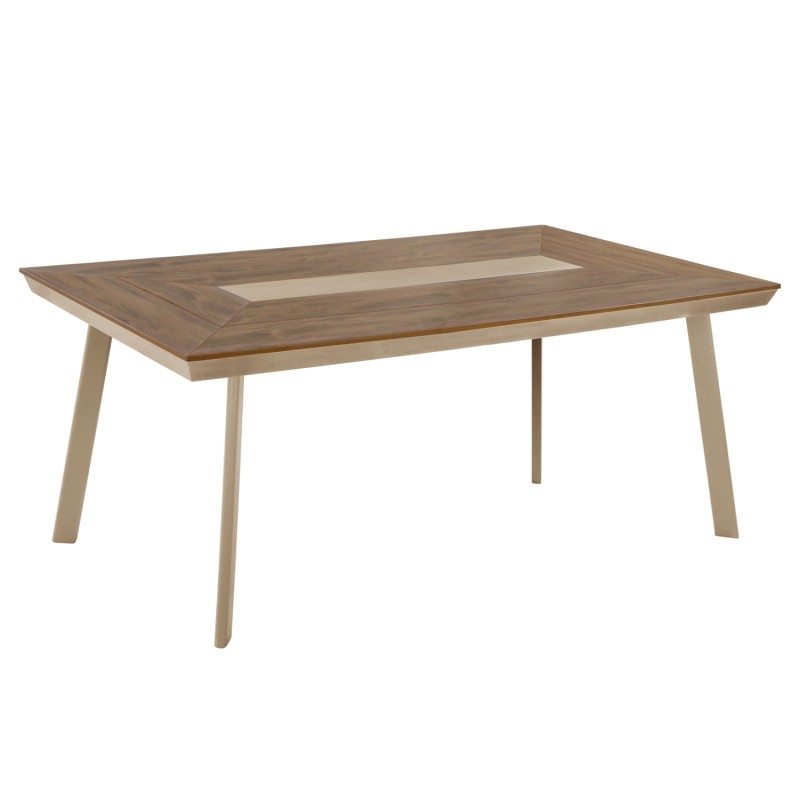 ALUMINUM DINING TABLE TABER FK5131.04 CAPPUCCINO COLOR WITH POLYWOOD TOP 200x100x75Hcm. ALUMINUM DINING TABLE TABER FK5131.04 CAPPUCCINO COLOR WITH POLYWOOD TOP 200x100x75Hcm.