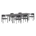 OUTDOOR 6-SEAT DINING SET ELARA FK10726.01 GREY ALUMINUM-EXTENDABLE DINING TABLE
