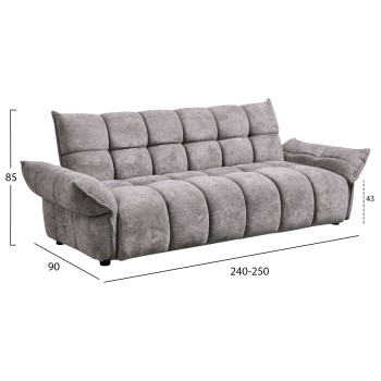 SOFABED MELU FK3314.01 GREY FABRIC--POCKET SPRINGS SEAT 240-250x90x85Hcm.