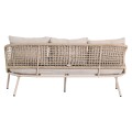 OUTDOOR LOUNGE SET 5-SEAT ELOWEN FK6508.02 ALUMINUM-ROPE IN BEIGE--CUSHIONS IN GREY OUTDOOR LOUNGE SET 5-SEAT ELOWEN FK6508.02 ALUMINUM-ROPE IN BEIGE--CUSHIONS IN GREY