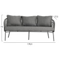 OUTDOOR LOUNGE SET 5-SEAT ELOWEN FK6508.01 ALUMINUM-ROPE-CUSHIONS---GREY