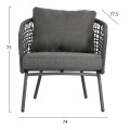 OUTDOOR LOUNGE SET 5-SEAT ELOWEN FK6508.01 ALUMINUM-ROPE-CUSHIONS---GREY