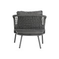 OUTDOOR LOUNGE SET 5-SEAT ELOWEN FK6508.01 ALUMINUM-ROPE-CUSHIONS---GREY