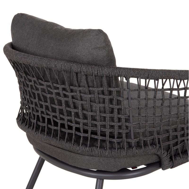 OUTDOOR LOUNGE SET 5-SEAT ELOWEN FK6508.01 ALUMINUM-ROPE-CUSHIONS---GREY