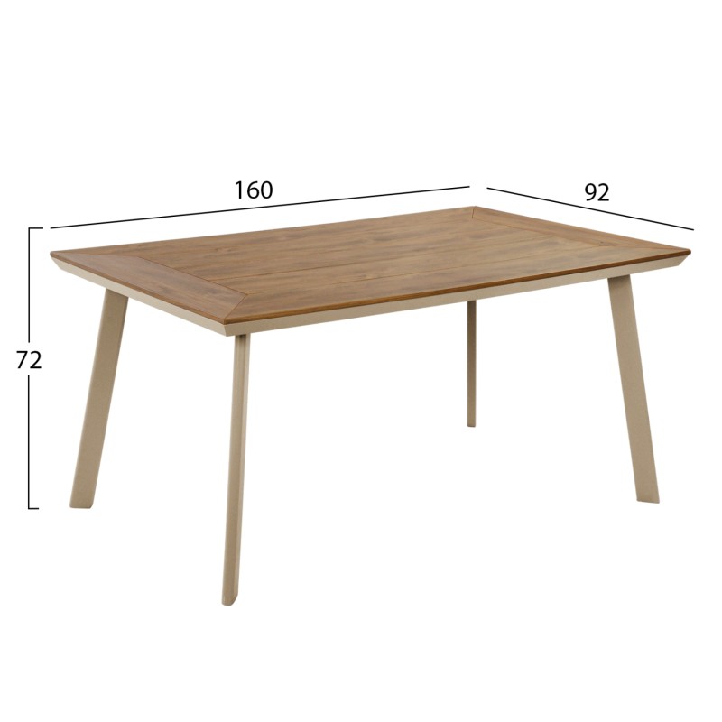ALUMINUM DINING TABLE WITH POLYWOOD TOP TABER FK5132.04 CAPPUCCINO COLOR 160x92x72Hcm. ALUMINUM DINING TABLE WITH POLYWOOD TOP TABER FK5132.04 CAPPUCCINO COLOR 160x92x72Hcm.