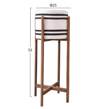 INDOOR POT RENTIL FK4683M FIBER CEMENT IN BLACK/WHITE--TEAK BASE Φ27x66Hcm INDOOR POT RENTIL FK4683M FIBER CEMENT IN BLACK/WHITE--TEAK BASE Φ27x66Hcm