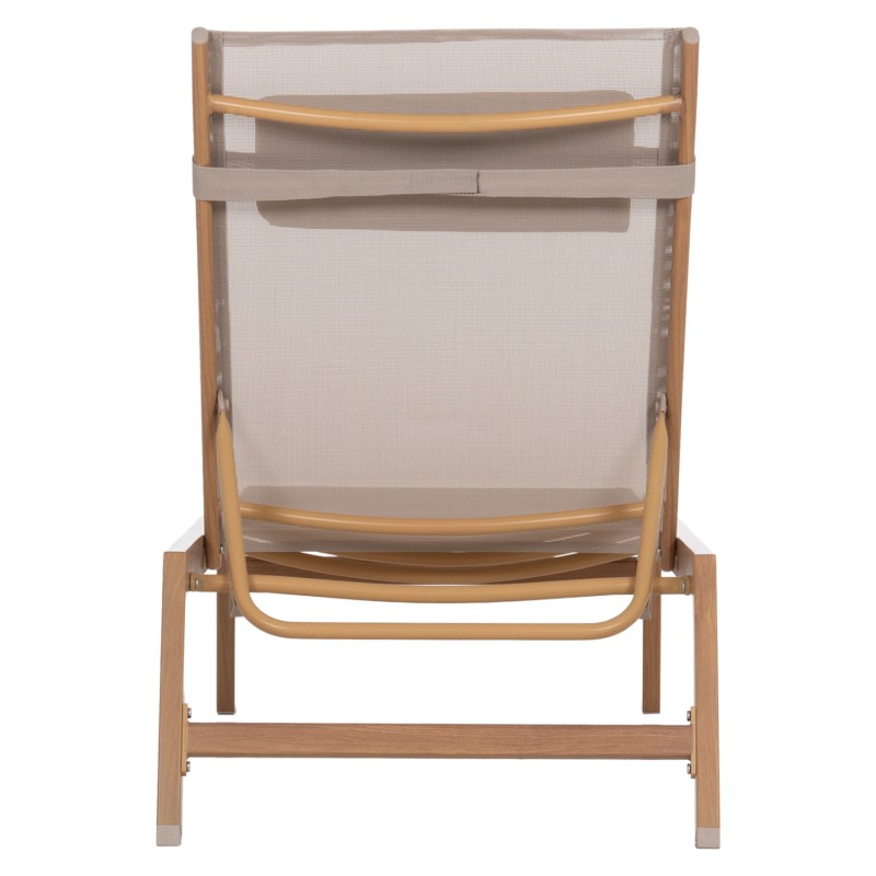ALUMINUM SUNBED WITH HEADREST RABIA FK5982.05 IN HEAT TRANSFER COLOR & BEIGE 188x60x30Hcm. ALUMINUM SUNBED WITH HEADREST RABIA FK5982.05 IN HEAT TRANSFER COLOR & BEIGE 188x60x30Hcm.