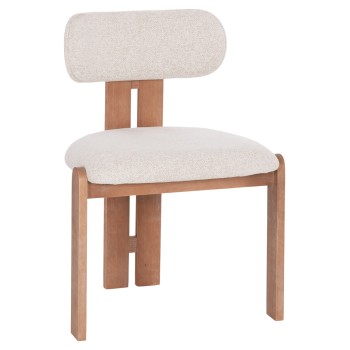 DINING CHAIR KARVO FK18252.01 FABRIC IN BEIGE--BEECH WOOD 57x50x79Hcm.