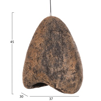 CEILING PENDANT LAMP STONE-LOOK STONER (S) FK4417.03 GREY/BROWN-- 37x30x45Hcm.