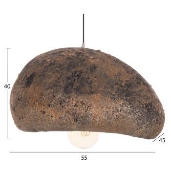 CEILING PENDANT LAMP STONE-LOOK STONER (M) FK4418.03 GREY/BROWN-- 55x45x40Hcm.