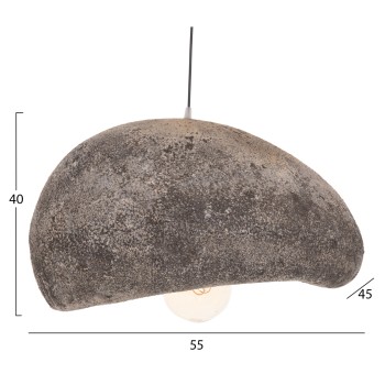 CEILING PENDANT LAMP STONE-LOOK STONER (M) FK4418.04 GREY-- 55x45x40Hcm.