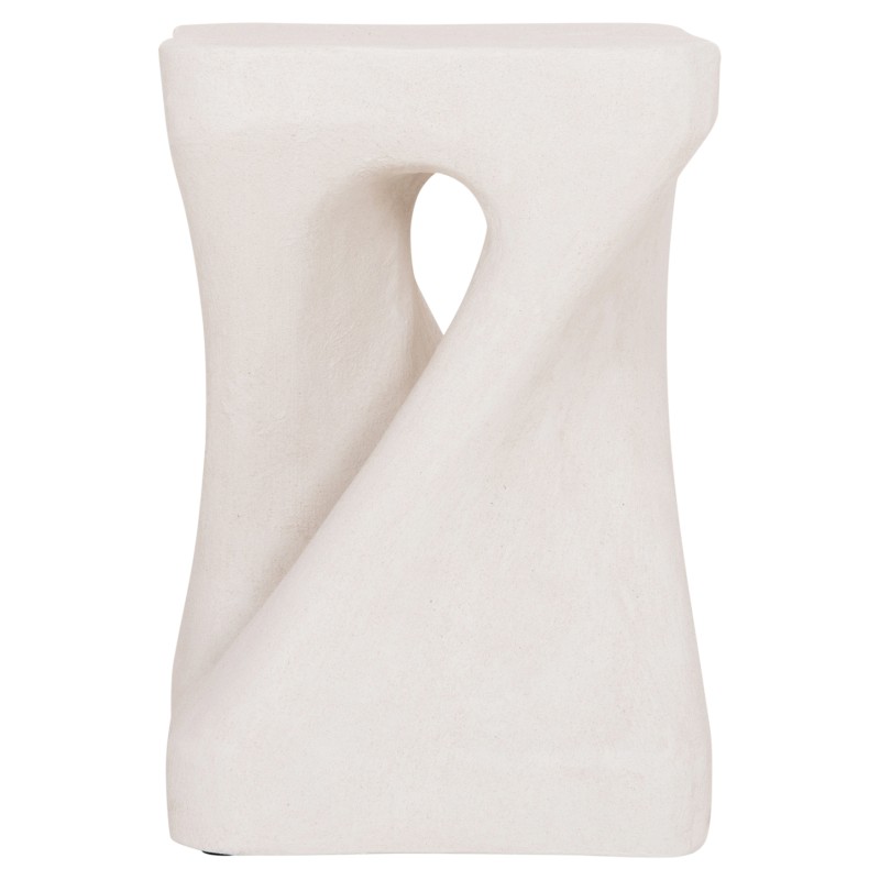 SQUARE STOOL SANTORINI FK18337 POLYRESIN--OFF WHITE 30x30x45Hcm. SQUARE STOOL SANTORINI FK18337 POLYRESIN--OFF WHITE 30x30x45Hcm.