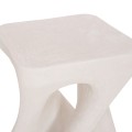 SQUARE STOOL SANTORINI FK18337 POLYRESIN--OFF WHITE 30x30x45Hcm. SQUARE STOOL SANTORINI FK18337 POLYRESIN--OFF WHITE 30x30x45Hcm.