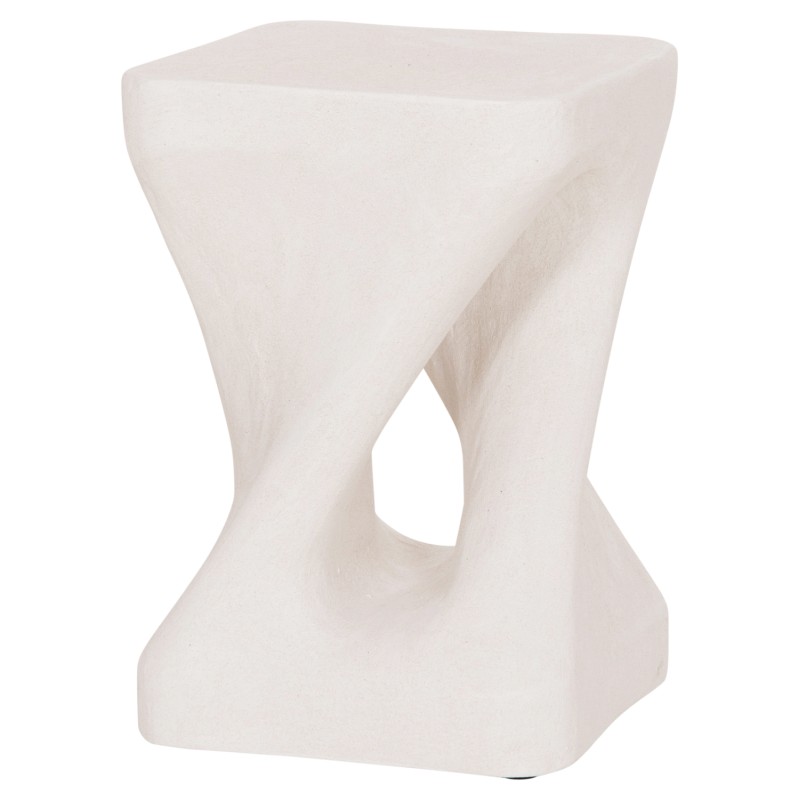 SQUARE STOOL SANTORINI FK18337 POLYRESIN--OFF WHITE 30x30x45Hcm. SQUARE STOOL SANTORINI FK18337 POLYRESIN--OFF WHITE 30x30x45Hcm.