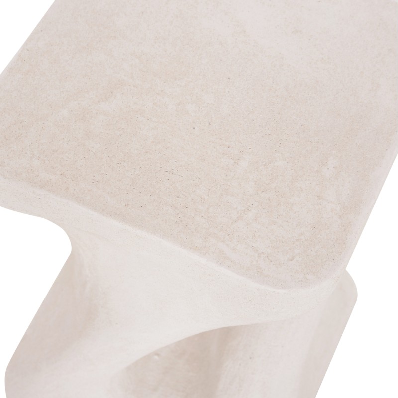 SQUARE STOOL SANTORINI FK18337 POLYRESIN--OFF WHITE 30x30x45Hcm. SQUARE STOOL SANTORINI FK18337 POLYRESIN--OFF WHITE 30x30x45Hcm.