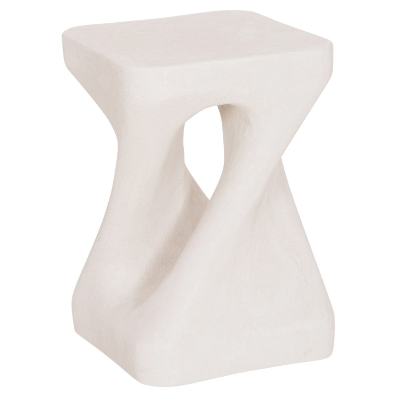 SQUARE STOOL SANTORINI FK18337 POLYRESIN--OFF WHITE 30x30x45Hcm. SQUARE STOOL SANTORINI FK18337 POLYRESIN--OFF WHITE 30x30x45Hcm.