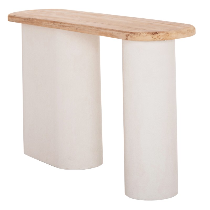 CONSOLE SANTORINI FK18338 FIR WOOD TABLETOP-MDF BASE IN OFF-WHITE 150x35x82Hcm.