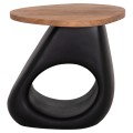 SIDE TABLE AIDA FK4692.01 FIBER CEMENT IN BLACK--TEAK WOOD TOP 47x60x59Hcm.