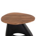 SIDE TABLE AIDA FK4692.01 FIBER CEMENT IN BLACK--TEAK WOOD TOP 47x60x59Hcm.