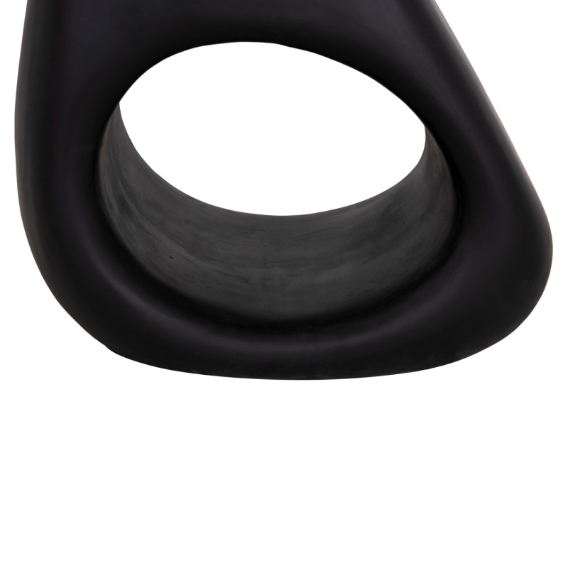 SIDE TABLE AIDA FK4692.01 FIBER CEMENT IN BLACK--TEAK WOOD TOP 47x60x59Hcm.