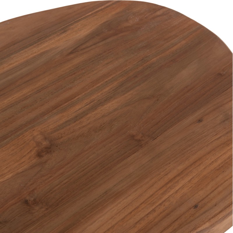 SIDE TABLE AIDA FK4692.01 FIBER CEMENT IN BLACK--TEAK WOOD TOP 47x60x59Hcm.