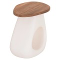 SIDE TABLE AIDA FK4692.02 FIBER CEMENT IN WHITE--TEAK WOOD TOP 47x60x59Hcm. SIDE TABLE AIDA FK4692.02 FIBER CEMENT IN WHITE--TEAK WOOD TOP 47x60x59Hcm.