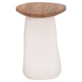 SIDE TABLE AIDA FK4692.02 FIBER CEMENT IN WHITE--TEAK WOOD TOP 47x60x59Hcm. SIDE TABLE AIDA FK4692.02 FIBER CEMENT IN WHITE--TEAK WOOD TOP 47x60x59Hcm.