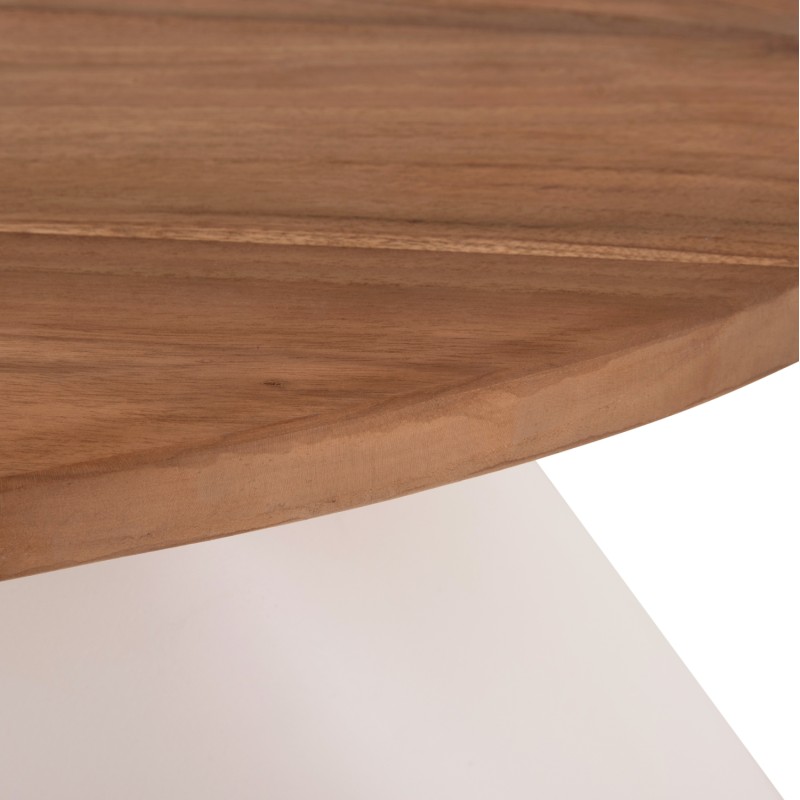 SIDE TABLE AIDA FK4692.02 FIBER CEMENT IN WHITE--TEAK WOOD TOP 47x60x59Hcm. SIDE TABLE AIDA FK4692.02 FIBER CEMENT IN WHITE--TEAK WOOD TOP 47x60x59Hcm.
