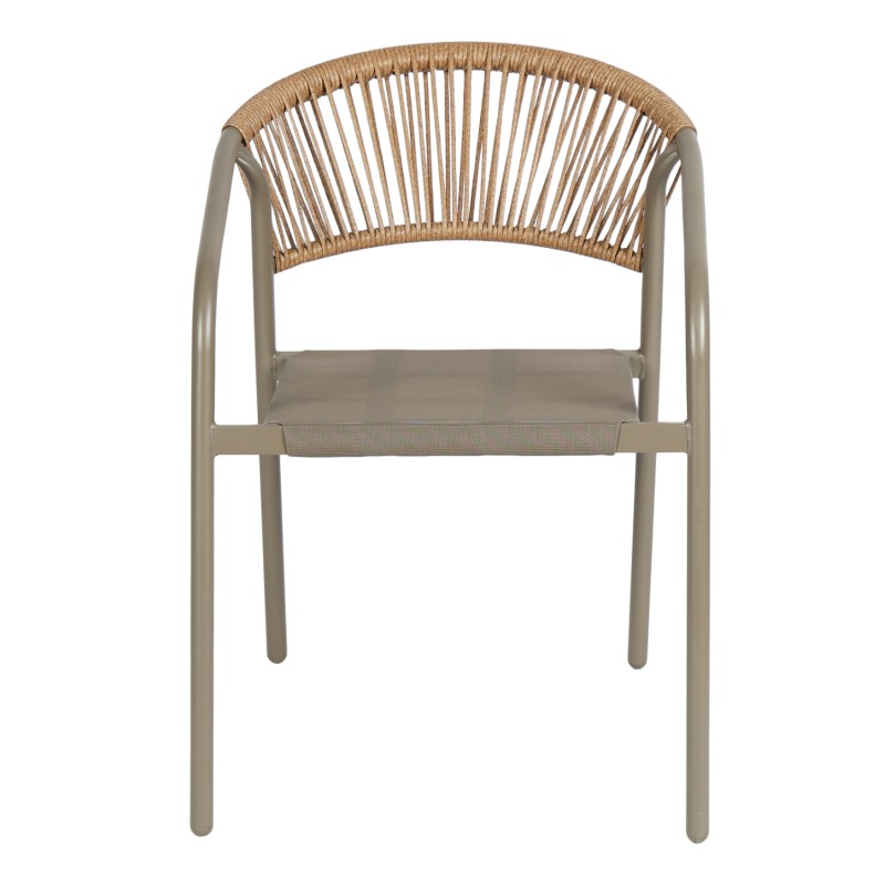 OUTDOOR ARMCHAIR HOMAN FK6430.04 METAL FRAME & TEXTILENE IN CHAMPAGNE--BEIGE P.E.RATTAN 53x58x75H OUTDOOR ARMCHAIR HOMAN FK6430.04 METAL FRAME & TEXTILENE IN CHAMPAGNE--BEIGE P.E.RATTAN 53x58x75H