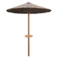 UMBRELLA FK10744 POST WITH STRAW SHADE--PINE WOOD POLE & SIDE TABLE--SUPPORT BEAMS Φ216x270H UMBRELLA FK10744 POST WITH STRAW SHADE--PINE WOOD POLE & SIDE TABLE--SUPPORT BEAMS Φ216x270H
