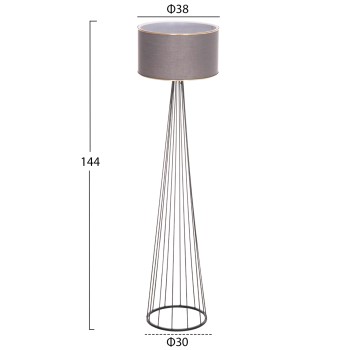 FLOOR STANDING LAMP HUE FK7581.11 METAL PILLAR AND CAP IN GREY Φ38x144Hcm. FLOOR STANDING LAMP HUE FK7581.11 METAL PILLAR AND CAP IN GREY Φ38x144Hcm.