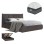 DOUBLE BED WITH MATTRESS SANDRA FK10770 GREY FABRIC--STORAGE SPACE--FOR MATTRESS 160x200cm