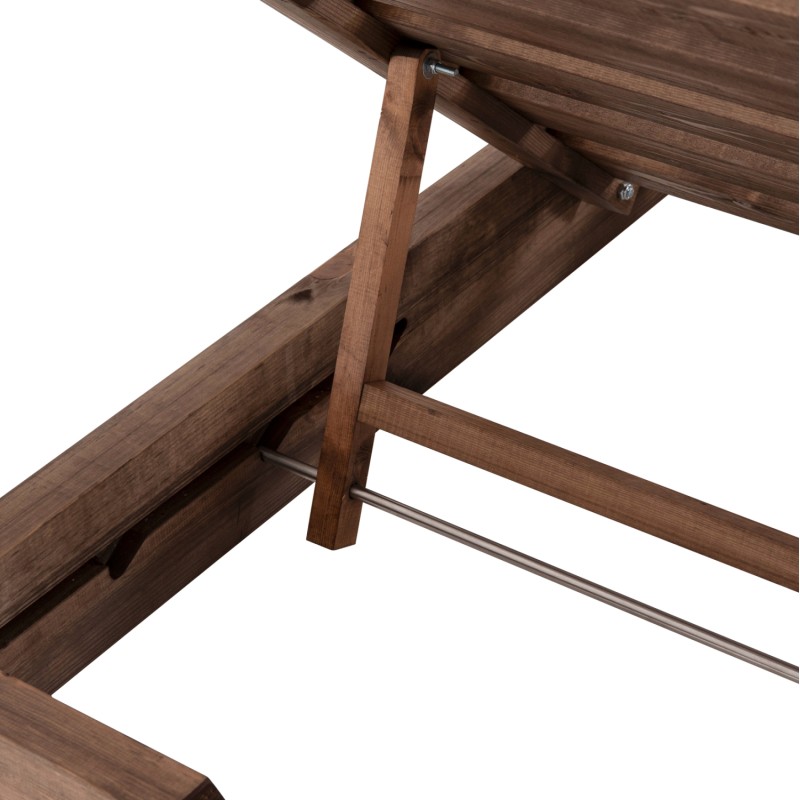 BEACH LOUNGER KORINOS FK10774.72 PINE WOOD IN WALNUT--OLEFIN CUSHION IN BEIGE 79x204x77Hcm. BEACH LOUNGER KORINOS FK10774.72 PINE WOOD IN WALNUT--OLEFIN CUSHION IN BEIGE 79x204x77Hcm.