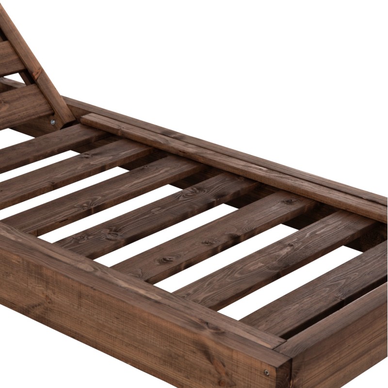 BEACH LOUNGER KORINOS FK10772.05T PINE WOOD IN WALNUT--CUSHION IN BLACK 79x204x77Hcm. BEACH LOUNGER KORINOS FK10772.05T PINE WOOD IN WALNUT--CUSHION IN BLACK 79x204x77Hcm.