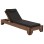 BEACH LOUNGER KORINOS FK10772.05T PINE WOOD IN WALNUT--CUSHION IN BLACK 79x204x77Hcm.