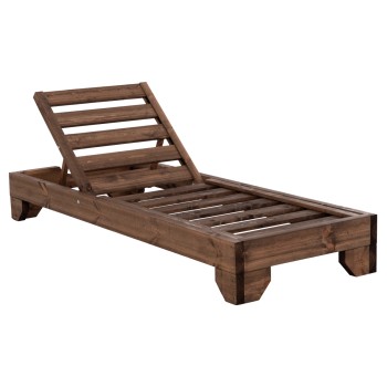BEACH LOUNGER HEAVY-DUTY KORINOS FK10779.01 IMPREGNATED PINE WOOD IN WALNUT 79x204x77Hcm.