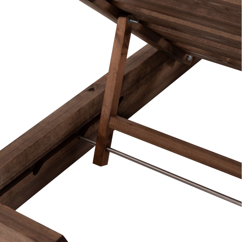 BEACH LOUNGER HEAVY-DUTY KORINOS FK10779.01 IMPREGNATED PINE WOOD IN WALNUT 79x204x77Hcm. BEACH LOUNGER HEAVY-DUTY KORINOS FK10779.01 IMPREGNATED PINE WOOD IN WALNUT 79x204x77Hcm.