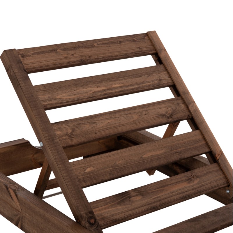 BEACH LOUNGER KORINOS FK10773.04T PINE WOOD IN WALNUT--CUSHION IN MOCHA 79x204x80Hcm. BEACH LOUNGER KORINOS FK10773.04T PINE WOOD IN WALNUT--CUSHION IN MOCHA 79x204x80Hcm.