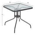 OUTDOOR DINING SET 3PCS FIGO FK10730.01-- 2 METAL CHAIRS & SQUARE TABLE 70x70cm GREY