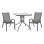 OUTDOOR DINING SET 3PCS FIGO FK10730.01-- 2 METAL CHAIRS & SQUARE TABLE 70x70cm GREY