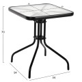 OUTDOOR DINING SET 3PCS FIGO FK10730.03-- 2 METAL CHAIRS & SQUARE TABLE 60x60cm BLACK