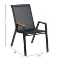 OUTDOOR DINING SET 3PCS FIGO FK10730.03-- 2 METAL CHAIRS & SQUARE TABLE 60x60cm BLACK