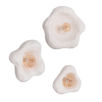 SET 3PCS WALL SCONCES LUXON FK10725.01 FIBER CEMENT IN WHITE [S-M-L]