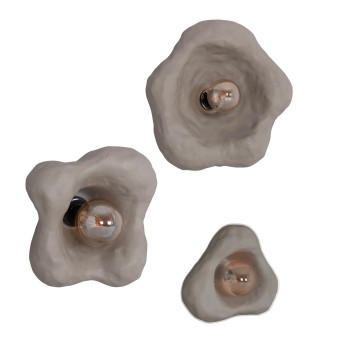 SET 3PCS WALL SCONCES LUXON FK10725.02 FIBER CEMENT IN GREY [S-M-L]