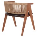 DINING CHAIR BRANN FK18238.11 TEAK WOOD-ROPE-BROWN PU 60x67x76Hcm. DINING CHAIR BRANN FK18238.11 TEAK WOOD-ROPE-BROWN PU 60x67x76Hcm.