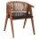 DINING CHAIR BRANN FK18238.11 TEAK WOOD-ROPE-BROWN PU 60x67x76Hcm.