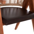 DINING CHAIR BRANN FK18238.11 TEAK WOOD-ROPE-BROWN PU 60x67x76Hcm. DINING CHAIR BRANN FK18238.11 TEAK WOOD-ROPE-BROWN PU 60x67x76Hcm.